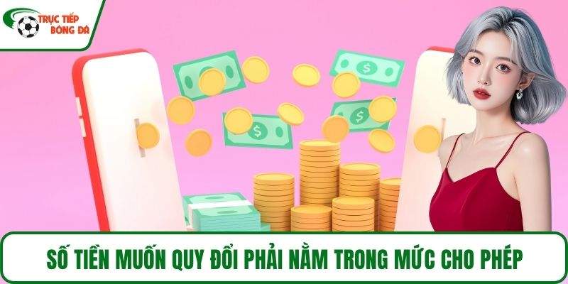 Số tiền muốn quy đổi phải nằm trong mức cho phép